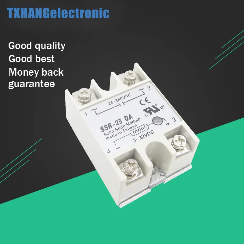 

2PCS 24V-380V 25A 250V SSR-25 DA Solid ate Relay Module 3-32V DC To AC NEW