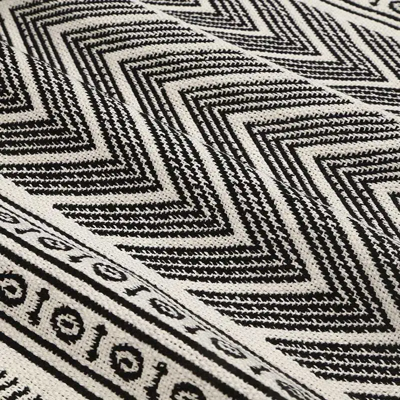 

Cotton Soft Tassel Vintage Persian Style Woven Mat Bathroom Living Room Carpet Geometric Hand Made Indian Rug Striped Mat