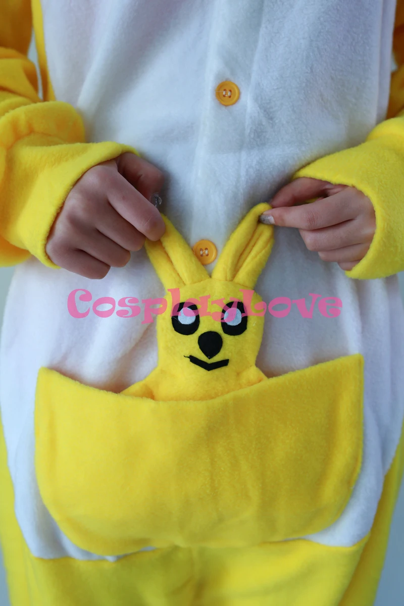 Желтый Пижама Кенгуру костюм для косплея животных коралловый Женский Мужской