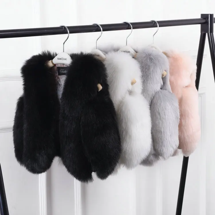 Зимняя верхняя одежда для девочек пальто Осень зима 2017 жилет из искусственного