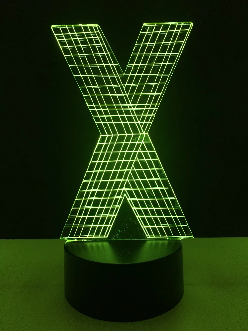 3D светодиодный светильник буквы алфавита X многоцветный Изменить градиент стол