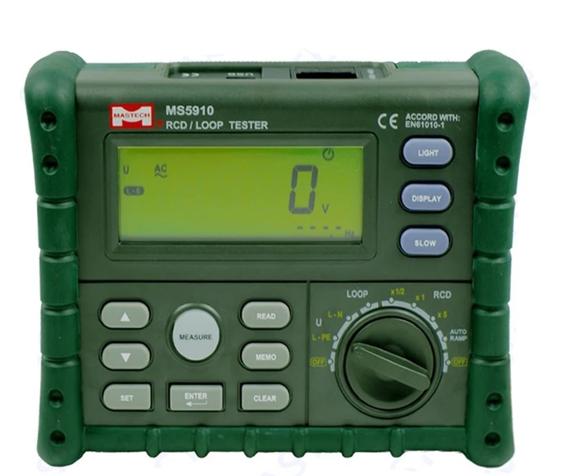 MS5910 автоматический выключатель RCD тестер контура измеритель времени отключения