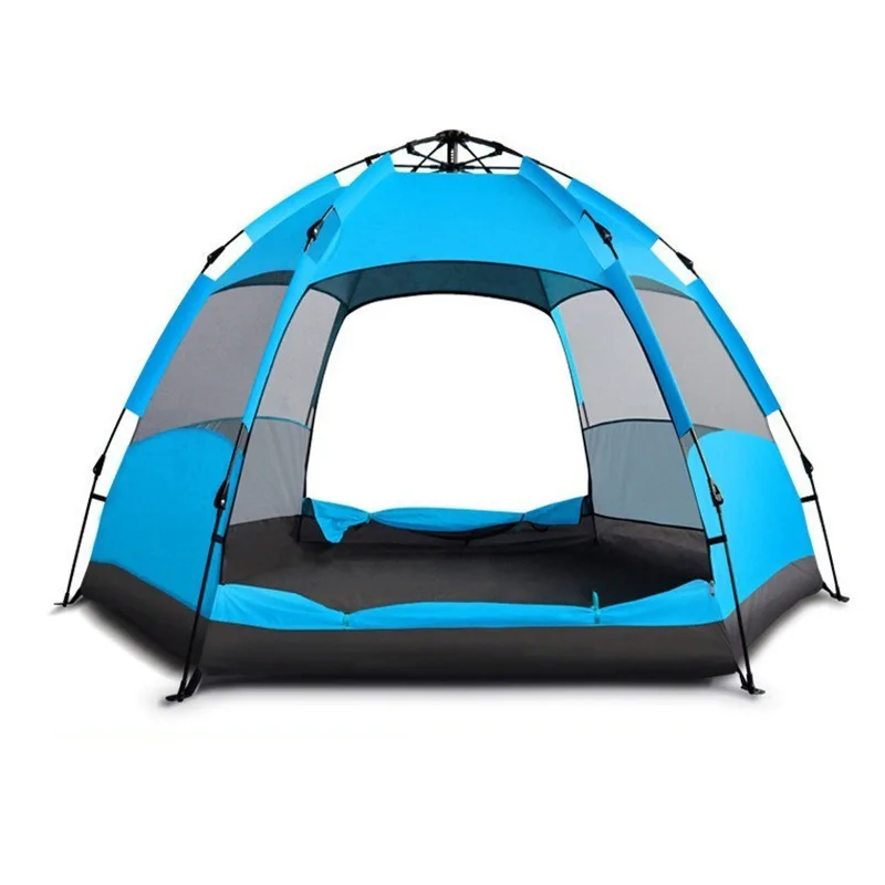 

3-5/5-7 Person Upgraded Quick Open Automatic Mongolian Tent Dual Layer Hexagonal Yurt Waterproof Camping Tent Anti UV Beach Tent