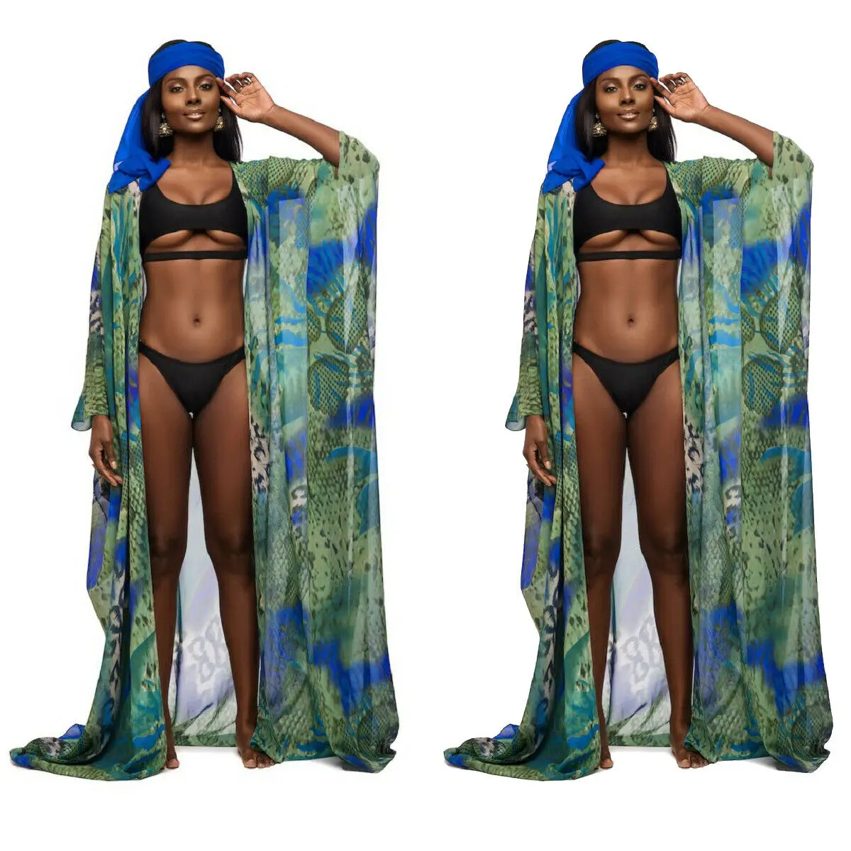 Женская накидка на бикини кафтан купальник пляжная макси юбка с запахом саронг