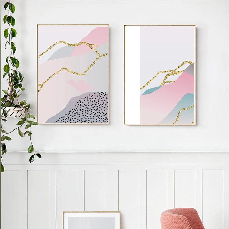 Gohipang простые абстрактные цветные линии кривые холмы A4 холст художественный