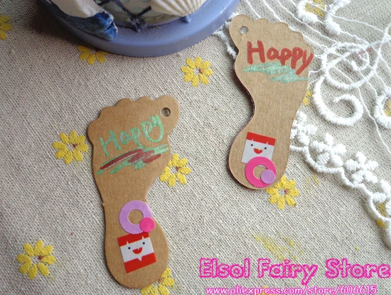 500 шт. Творческий след Крафт Бланк вечерние Бумага карты бирка тег подарок для