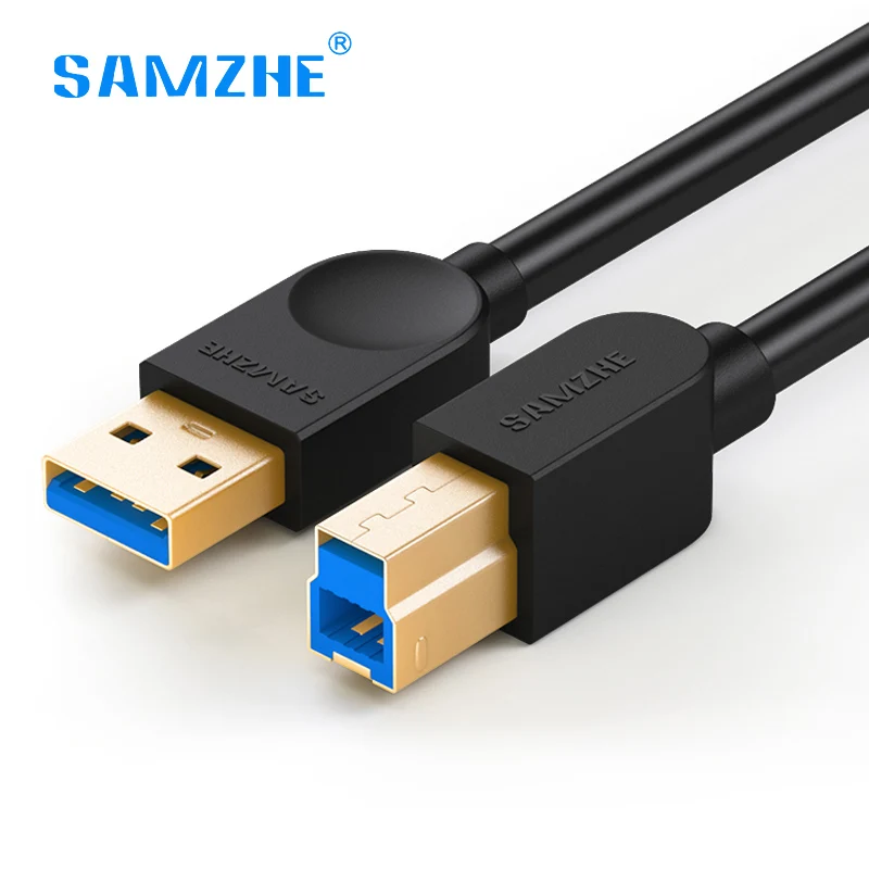 SAMZHE USB кабель USB для принтера 3,0 кабель для печати типа A папа-B папа для Canon Epson hp принтер к компьютеру 0,5 м 1 м 1,5 м 2 м 3 м