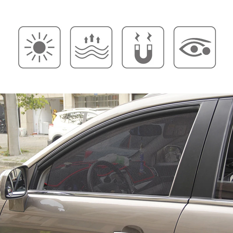 Summer Thickened Mesh Car Sun Shade Car Magnetic Curtain Sun Shade UV Protection Side Window Mesh Sun Visor