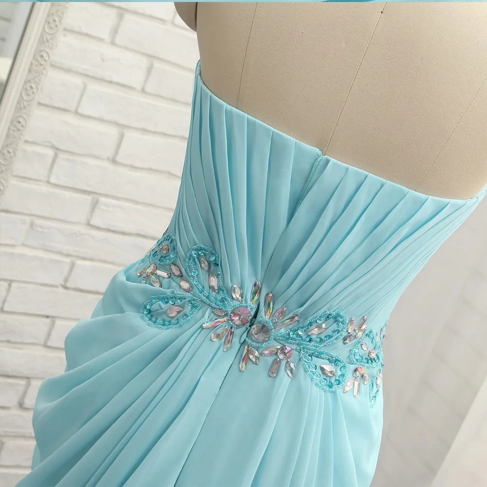 Женское вечернее платье русалка бирюзовое шифоновое с разрезом стразами и 2019|prom