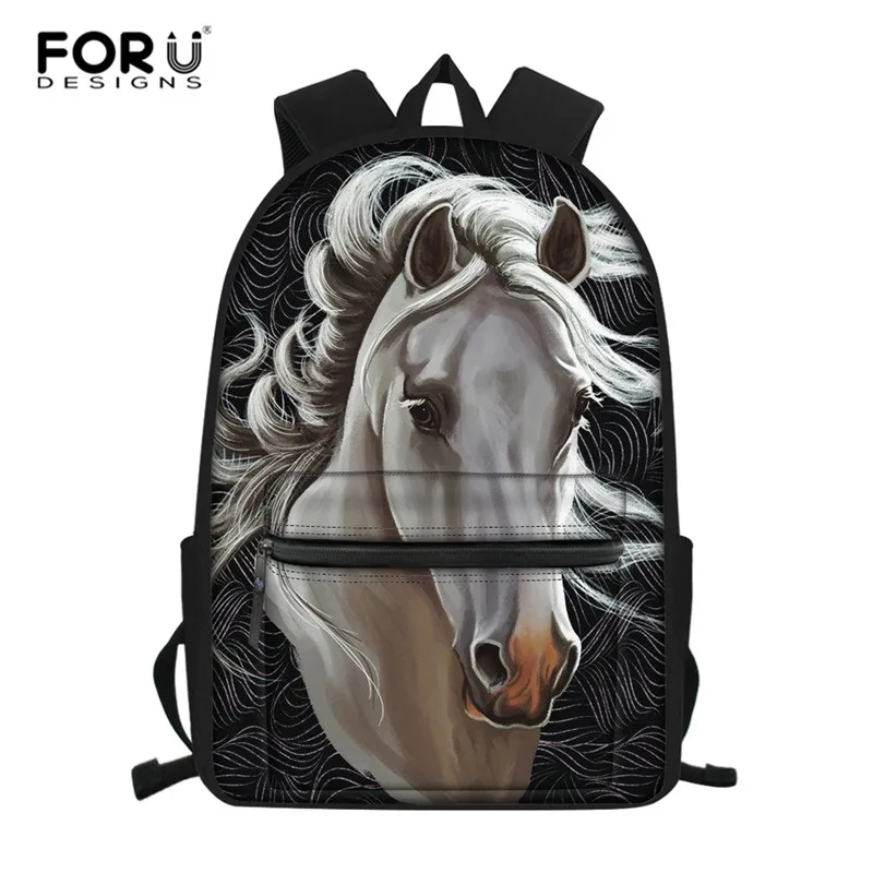 L4336Z58 FORUDESIGNS/комплект школьных сумок с черной лошадью для мальчиков и девочек-подростков, милый школьный рюкзак для детей, школьный рюкзак для детей, подарок Mochila - Цвет: L4336Z58