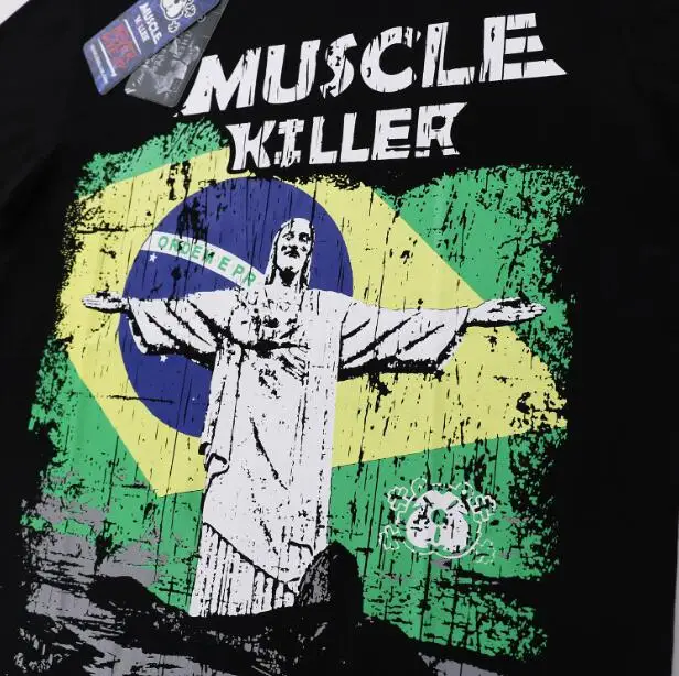 Популярная летняя одежда для тренировок с принтом убийца мускулов и надписью Jesus
