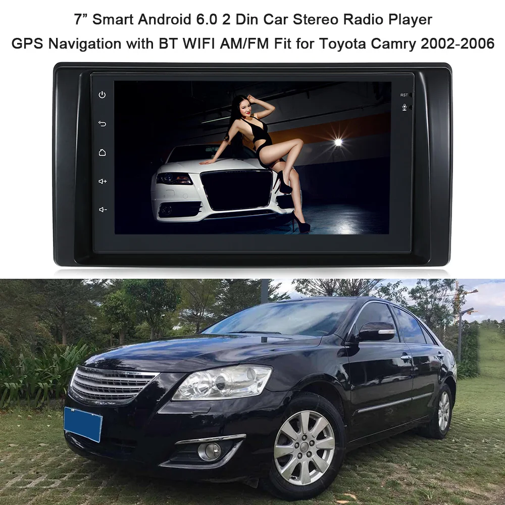 Автомагнитола 2 Din 7 дюймов Android 6 0 Wi Fi для Toyota Camry 2002 2006|Автомагнитолы| |