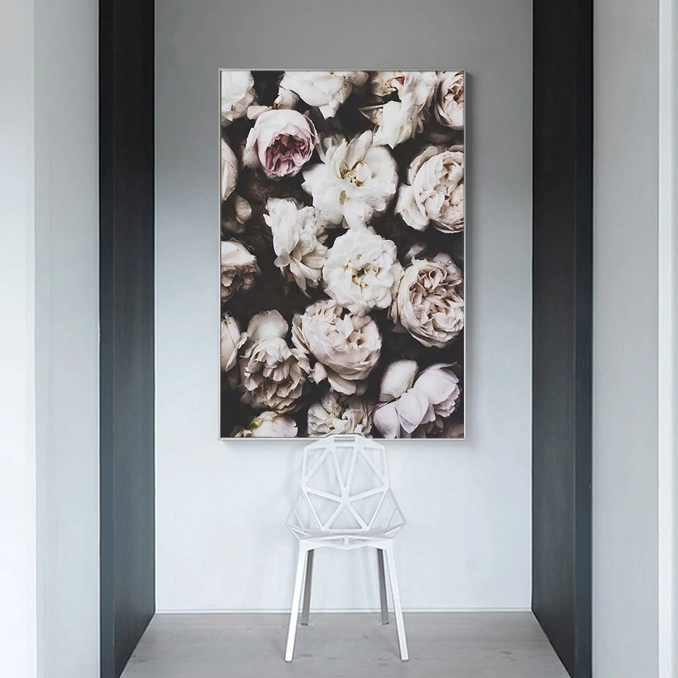 Flower Canvas Painting Art Wall Nordic Blossom Peony Floral Poster and Prints Pictures for Room Modern Home Decoration No Frame | Дом и сад