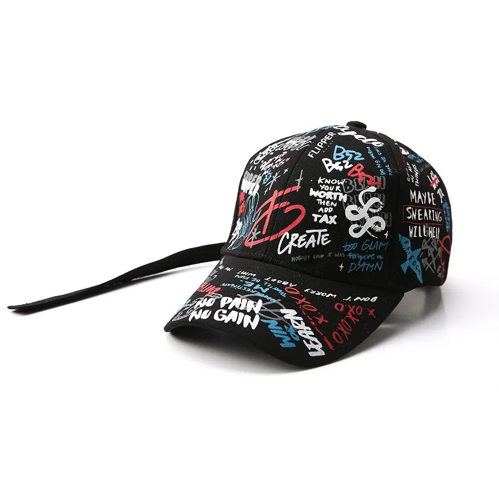 Новый мужской каракули граффити Бейсбол Кепки шляпа хип-хоп Kpop Snapback Регулируемая