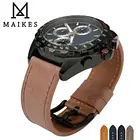Ремешок MAIKES из натуральной кожи для наручных часов, браслет с пряжкой из нержавеющей стали для Omega, 24 мм 22 мм