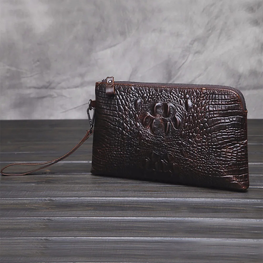 Мужской клатч из натуральной воловьей кожи винтажный кошелек мобильный телефон