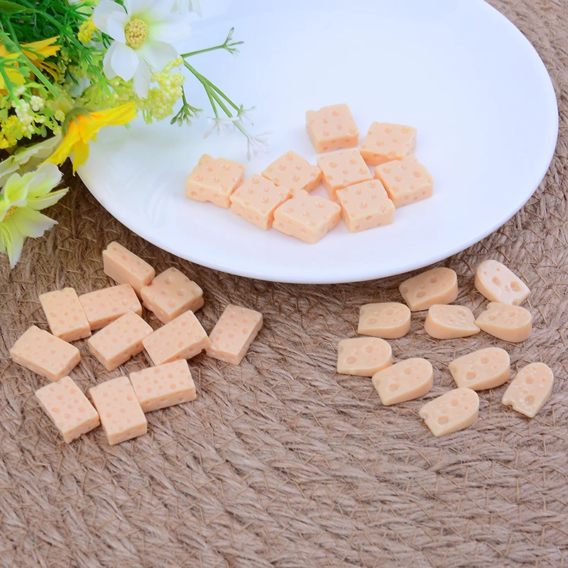 10 шт. Милые 3D моделирование сыра смолы миниатюрные продукты питания DIY