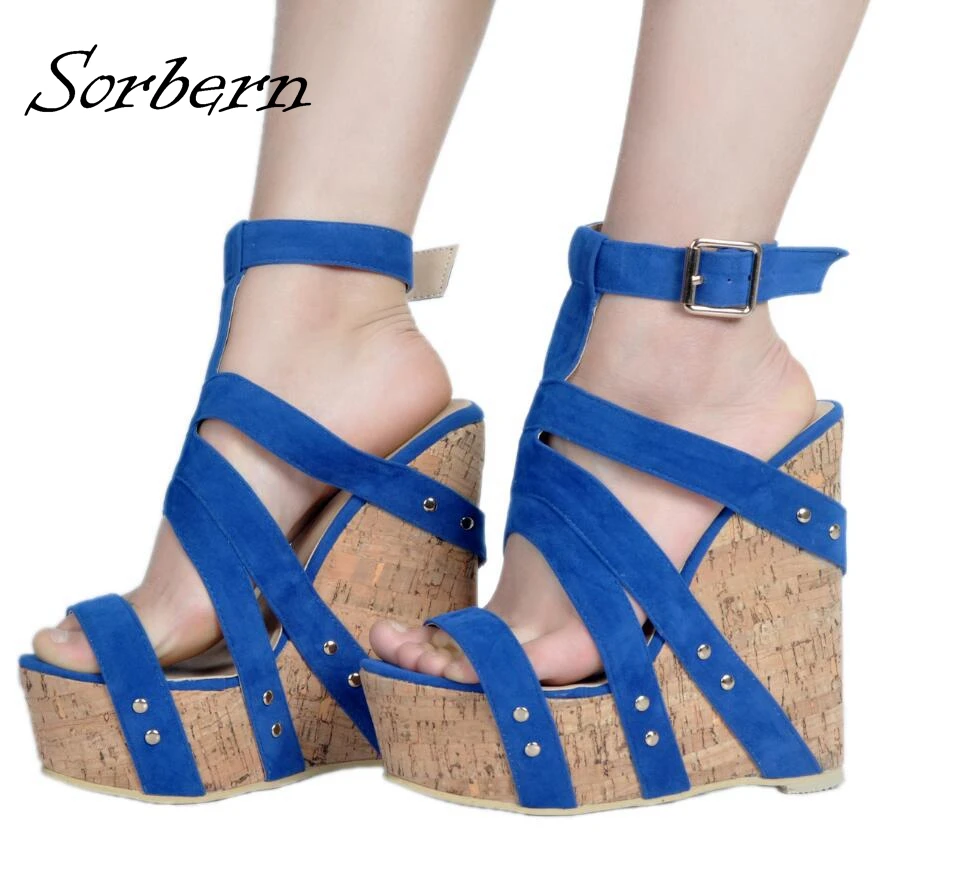 Sorbern/женские босоножки на танкетке большие размеры Sandalias Mujer Rasteiras Femininas коллекция