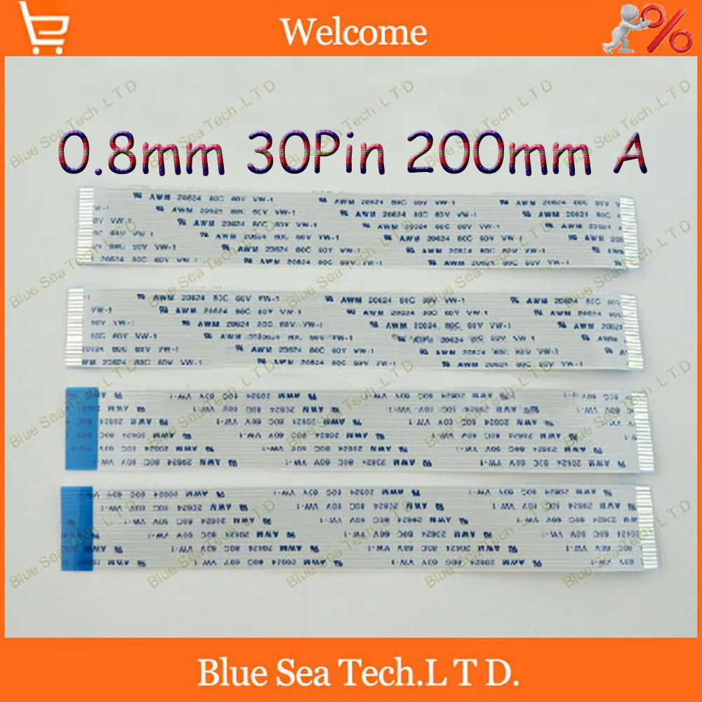 

FFC FPC Flexible Flat Cable 0.8mm pitch 30 pin 200mm Isotropy A cable,20624.