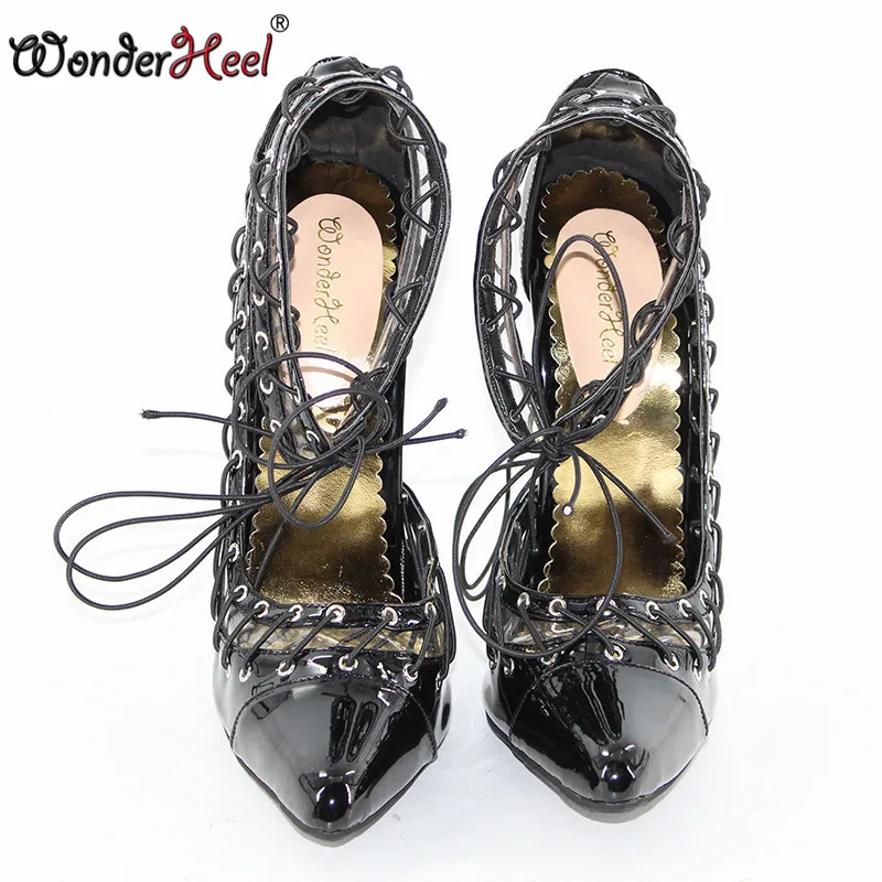 Wonderheel новый стиль ультравысокий каблук 16 см тонкий металлический черный
