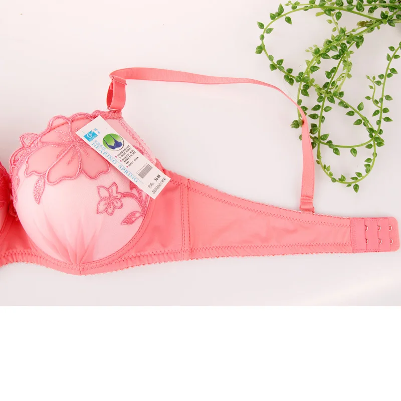 Женский кружевной бюстгальтер с глубоким треугольным вырезом пуш ап толстой