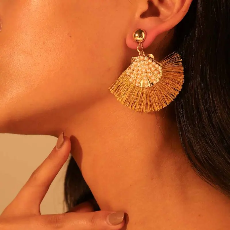 Lalynnlys Boho Эффектные серьги с кисточками в виде глаз для женщин и девочек, красочные серьги с бахромой, свадебные ювелирные изделия ручной работы, бижутерия E59561