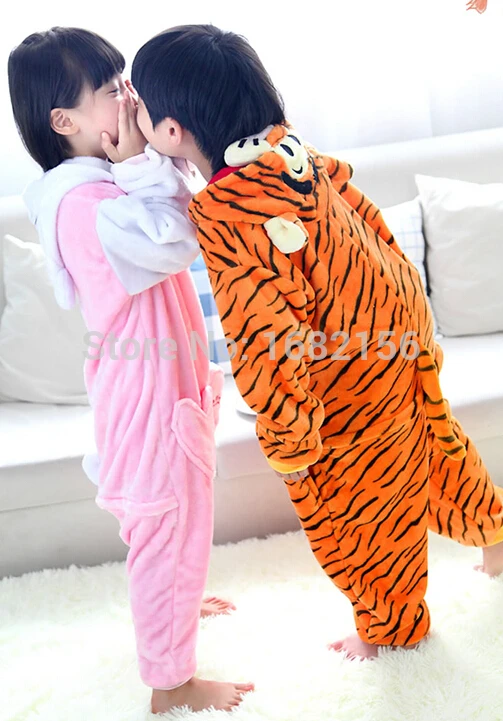 Фланелевые пижамы унисекс детские комбинезоны в виде животных кошки Женский