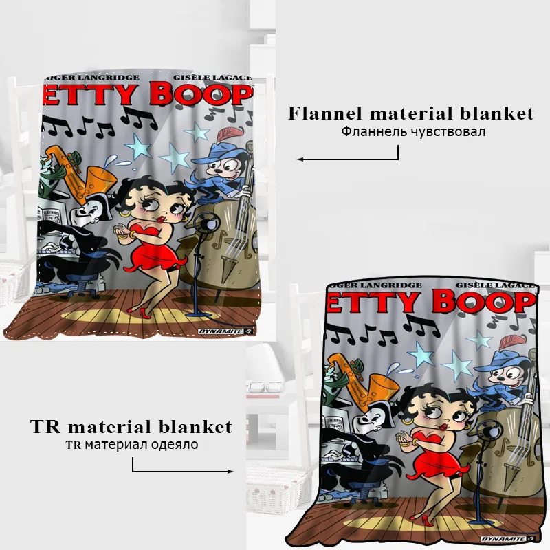 Prezzo Custom Betty Boop Coperta Di Tessuto Di Flanella 120X160 Cm, 150X180 Cm, 175X200cm Divano Letto Coperte E Plaid Coperta Adulto Coperta Calda