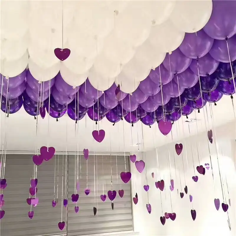 100pcs Bling Shiny Paperboard Multicolor Stars Balloons Pendant And Ribbon Wedding Marriage Balloon Decoration Party Supplie | Дом и сад