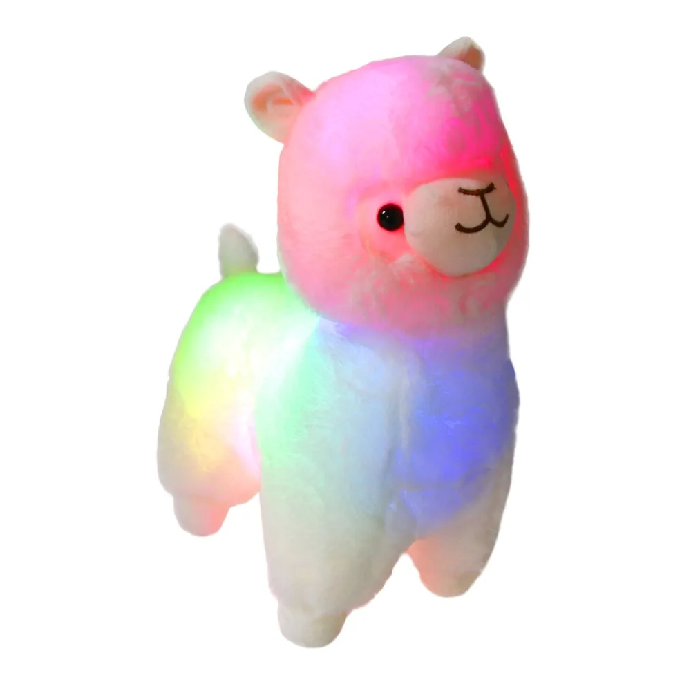Мягкая плюшевая игрушка из альпаки светящаяся лама LED набивные животные Чудесный