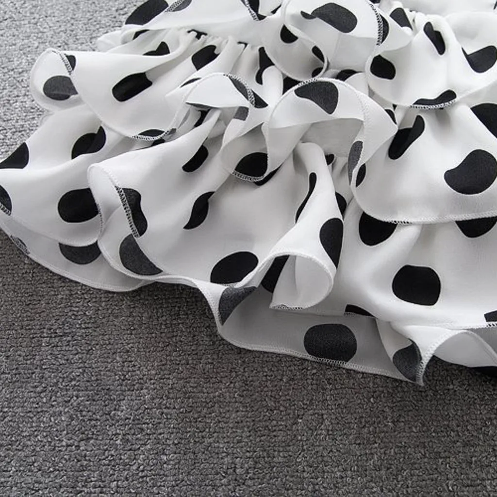 Модная одежда для новорожденных девочек детская нарядное платье в горошек без