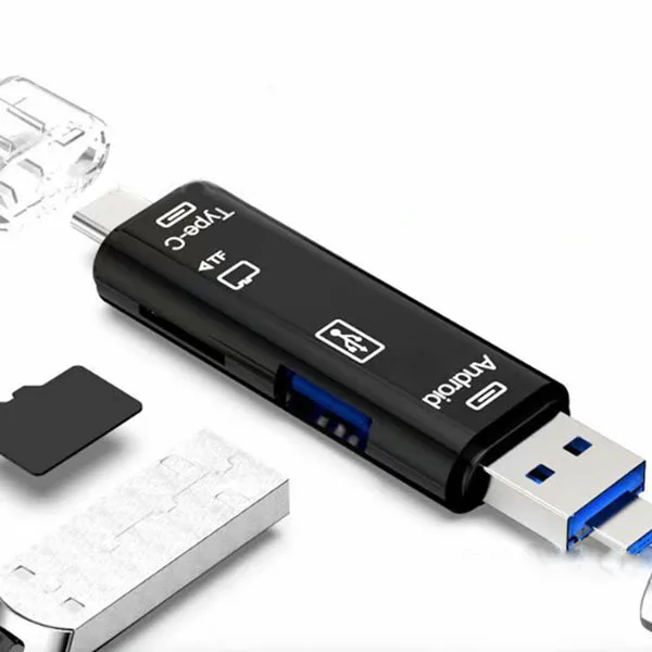 5 в 1 Многофункциональный ОТГ кард ридер Micro SD / карты/USB считыватель Поддержка TF