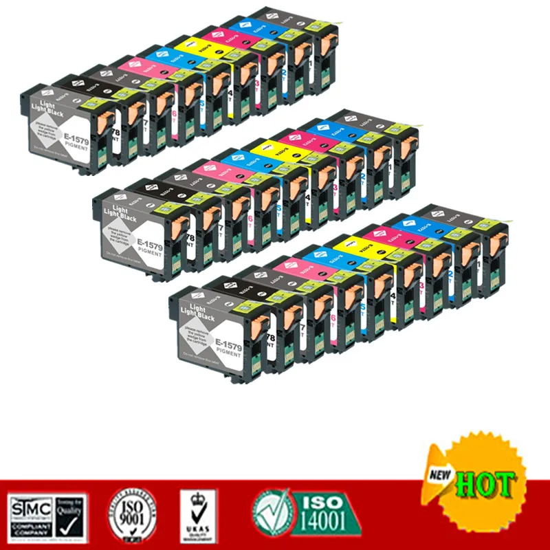 3 Sets Совместимые картриджи костюм для T1571-T1579, E-157 Подходит для epson R3000, полный с пигментными чернилами - Цвет: 3 Sets