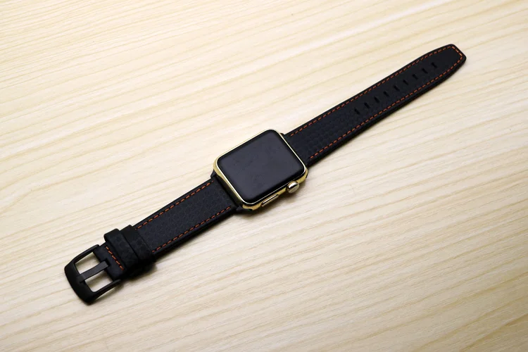 Ремешок для Apple watch 5 4 ремешок 44 мм 40 мм iWatch 3 ремешок 42 мм 38 мм углеродное волокно+ часы с кожаным ремешком аксессуары для Apple watch 3 2 1