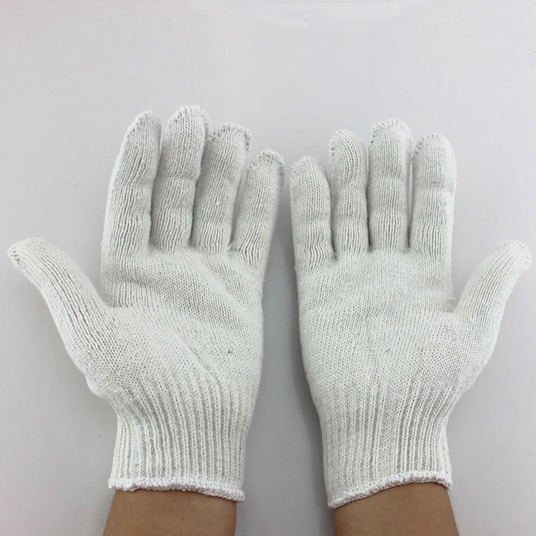 

Dewtreetali 1Pair Soft Comfortable White Cotton Yarn Working Protection Gloves Car Repair Security Tool Garden Labor Gloves