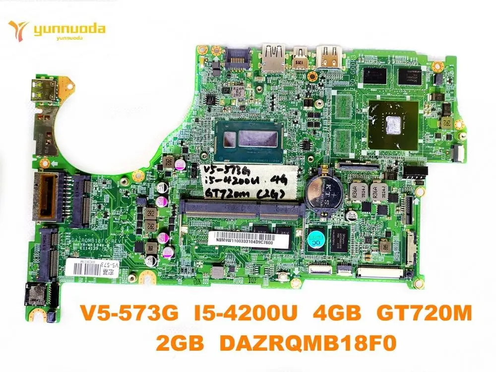 Оригинальный Для ACER V5 573G Материнская плата ноутбука I5 4200U 4 Гб GT720M 2 DAZRQMB18F0