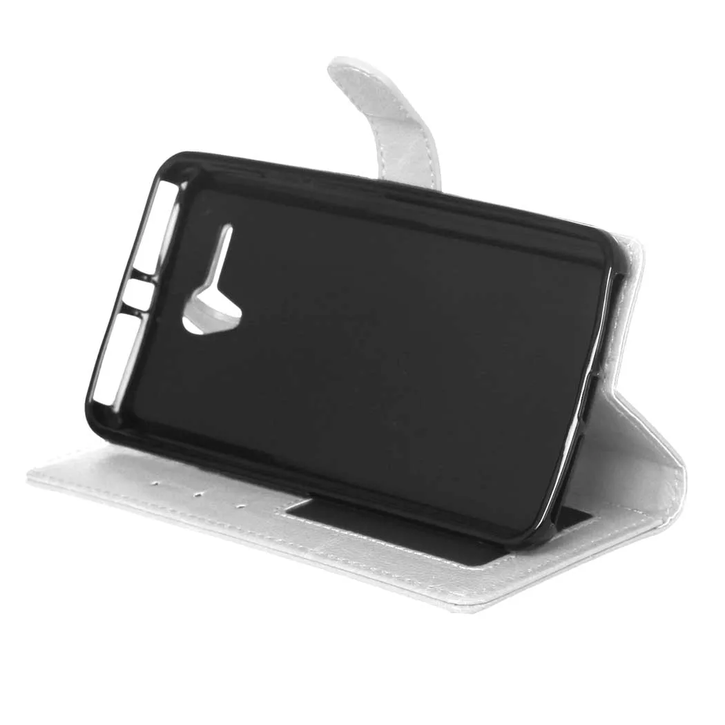 Однотонный раскладной кожаный чехол для телефона с фоторамкой Alcatel One Touch Pop 3 (5 5