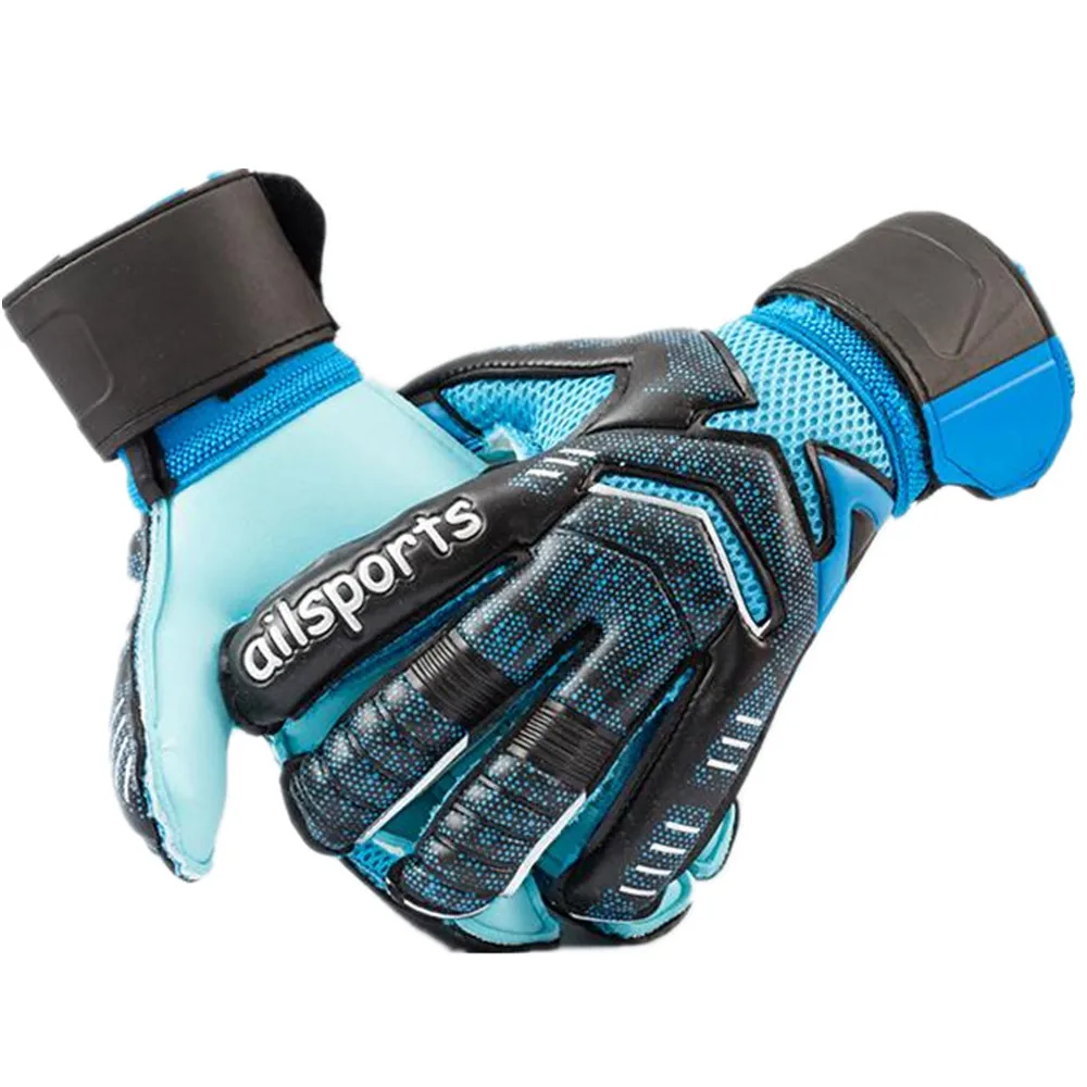 882 blue gloves Мужские профессиональные футбольные вратарские перчатки, прочные, 5, защита пальцев, утолщенные, 4 мм, латексные, Детские вратарские перчатки - Цвет: 882 blue gloves