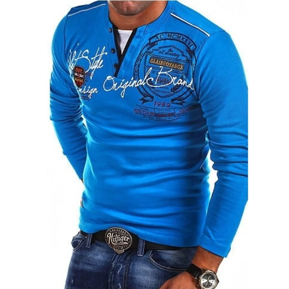 Мужская Уличная футболка ZOGAA повседневная хлопковая с длинным рукавом и принтом