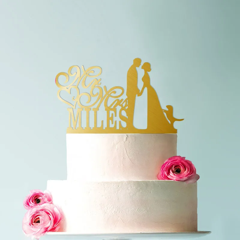 Персонализированный свадебный топпер для торта Mr &amp Mrs с надписью на заказ