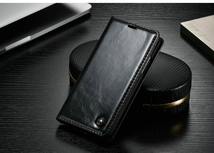 CaseMe для iPhone 5 5S SE 6 6 Plus 7 Plus 8 Plus X кошелек кожаный чехол Гладкий роскошный Магнитный кредитной карты, деньги наличными Стенд случае - Цвет: Black