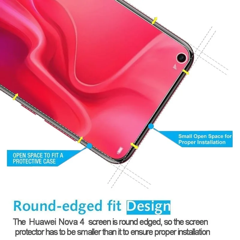 Tempered Glass For Huawei Nova 4 3 3i 3e 2 2i 2s Screen Protector 2.5D 9H Protective Film | Мобильные телефоны и