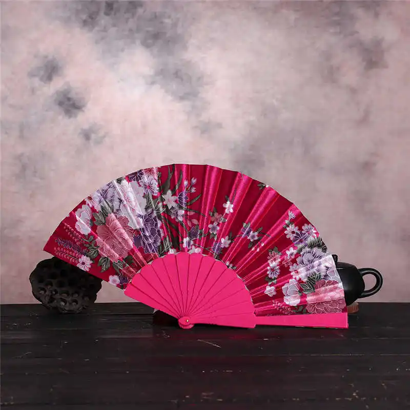 hand fan Винтаж Bamboo Складной Ручной Веер в виде цветка китайский Танцевальная Вечеринка карман подарки вечерние свадебные вентилятор летний вентилятор ретро вентилятор 5pz - Цвет: hand fan