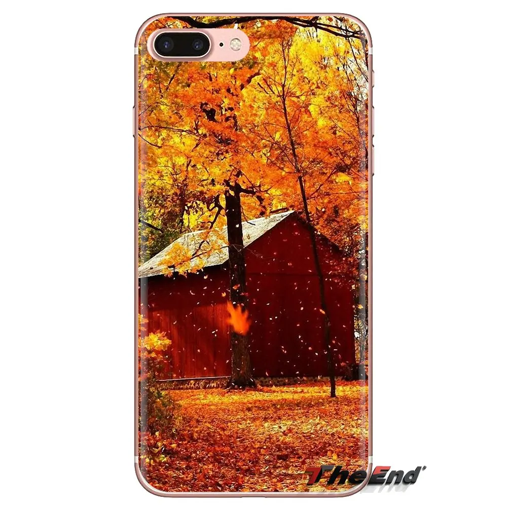 Силиконовый чехол для телефона прекрасный пейзаж падающие листья Samsung Galaxy A3 A5 A7 A9