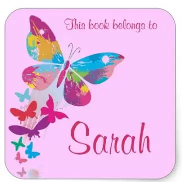 

1.5inch Personalized Butterfly Bookplate Sticker