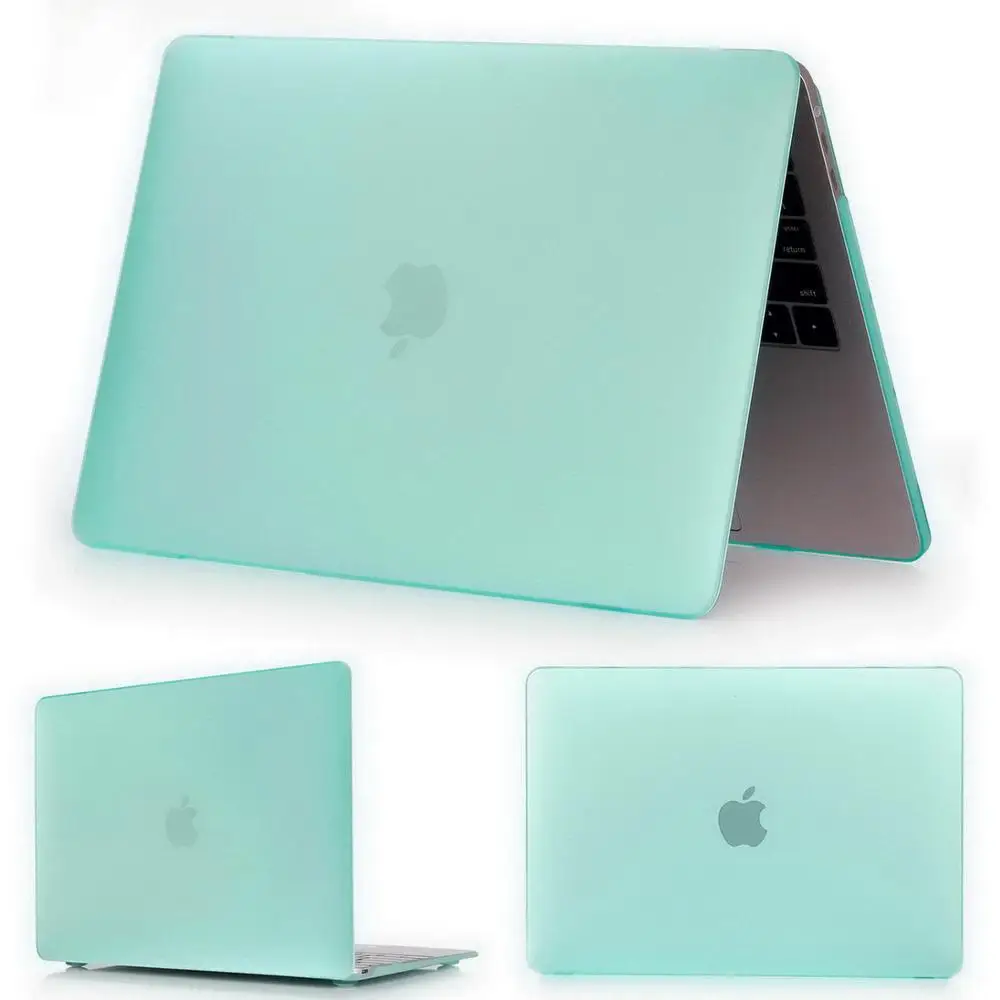 Matte Green Кристальный \ матовый чехол для Apple Macbook Air Pro retina 11 12 13 15 дюймов сумка для ноутбука, для нового Mac book Air Pro 13,3 чехол A1932+ подарок - Цвет: Matte Green