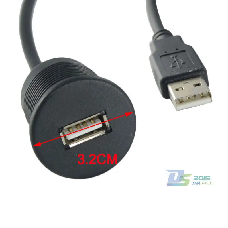 DANSPEED USB 2,0 Тип A папа-мама порт Расширенный Разъем Автомобильный тире крепление с подставкой