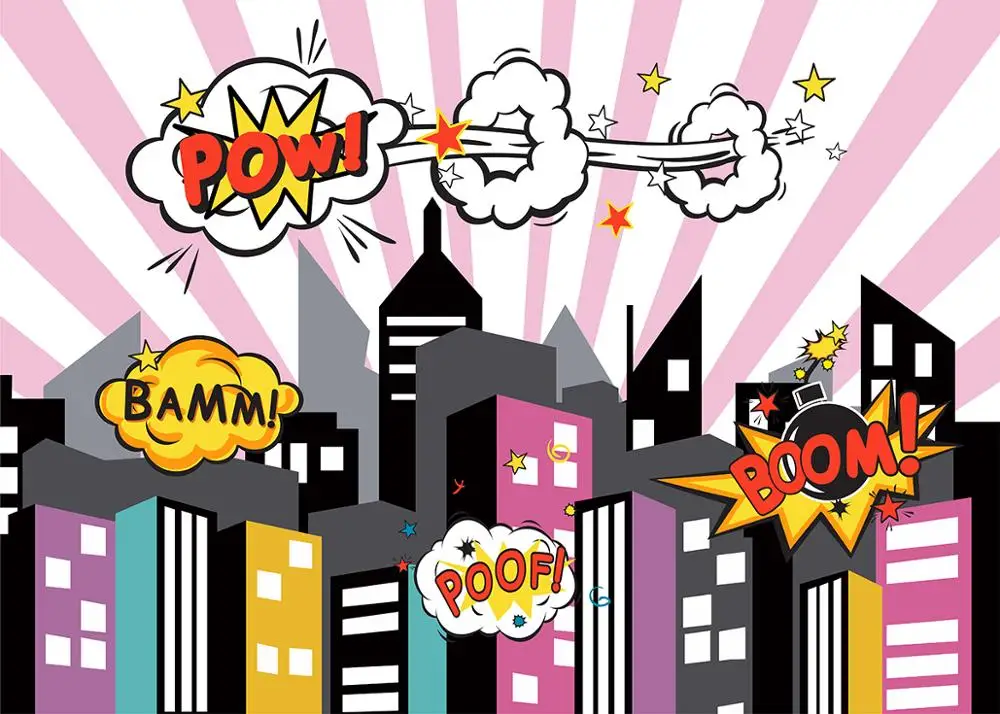 Городской супергерой сцена Декор виниловый Фон фотографии Реквизит Фотостудия