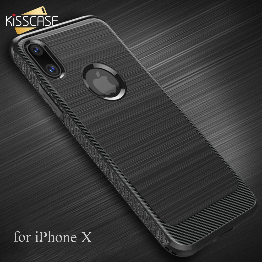 Мягкий чехол KISSCASE с углеродистой текстурой для iPhone 5s 5 SE X 7 6 6s 8 plus противоударный