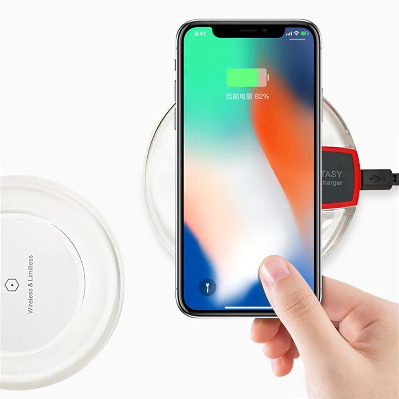 Беспроводное зарядное устройство Crystal Qi для iPhone X 8 Plus XS Max XR беспроводная зарядная